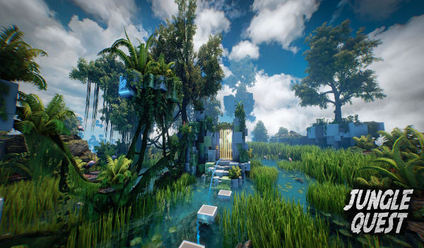 Tall trees and locked gates block your path in "Jungle Quest"