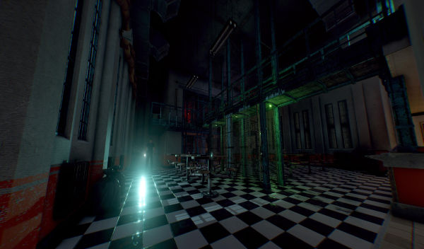 The cafeteria of the prison you must escape in the virtual reality escape room "the prison"