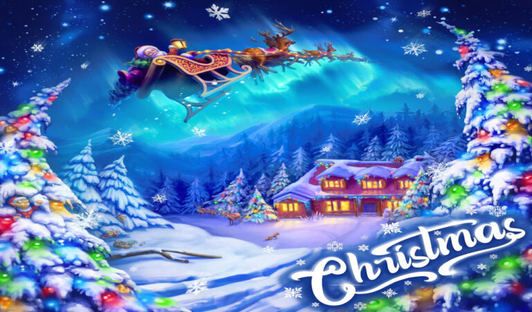 Santas sleigh escapes into the night. He waves as you help save Christmas.