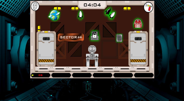 Screen shot of the bruce project. Bruce the robot in a room.